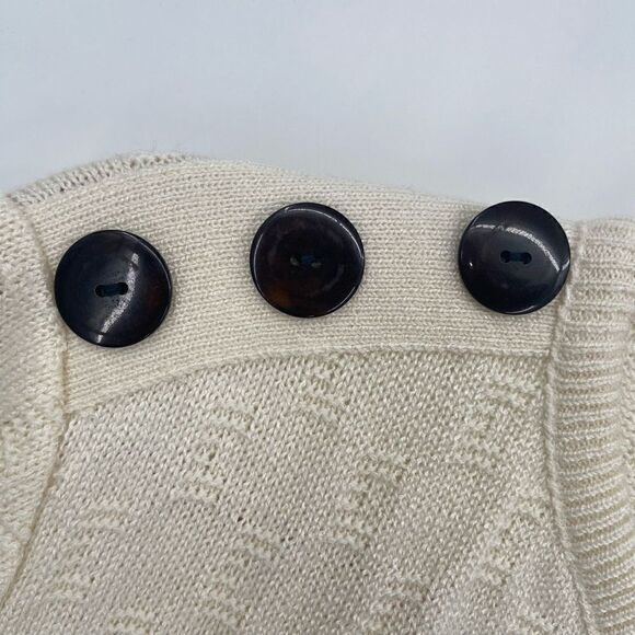 Castleberry Vintage Zip Back Pullover Sweater Cream Size 16 - Picture 9 of 10